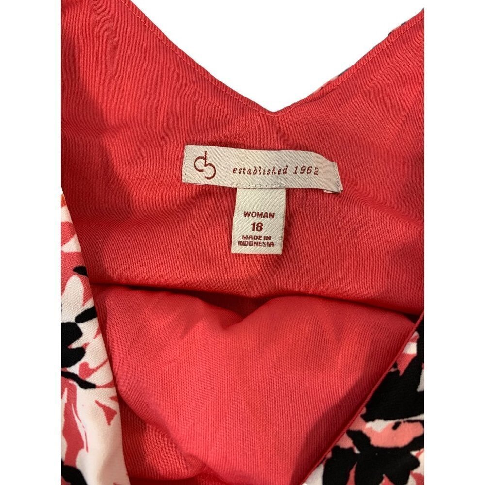 Dressbarn Women's Pink & Black Floral Dress - Picture 3 of 6
